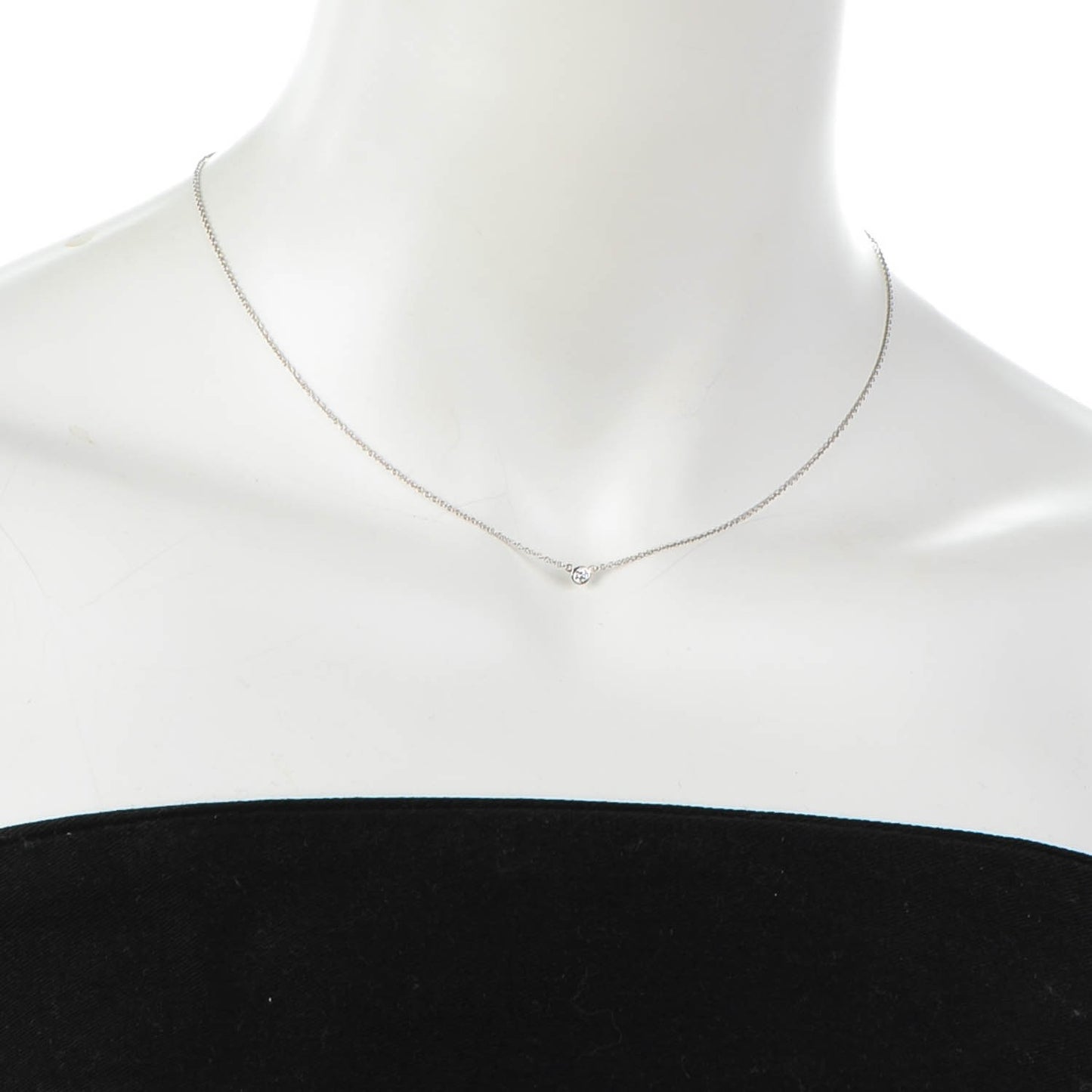 Sterling Silver Diamond .07ct Elsa Peretti Diamonds by the Yard Pendant Necklace