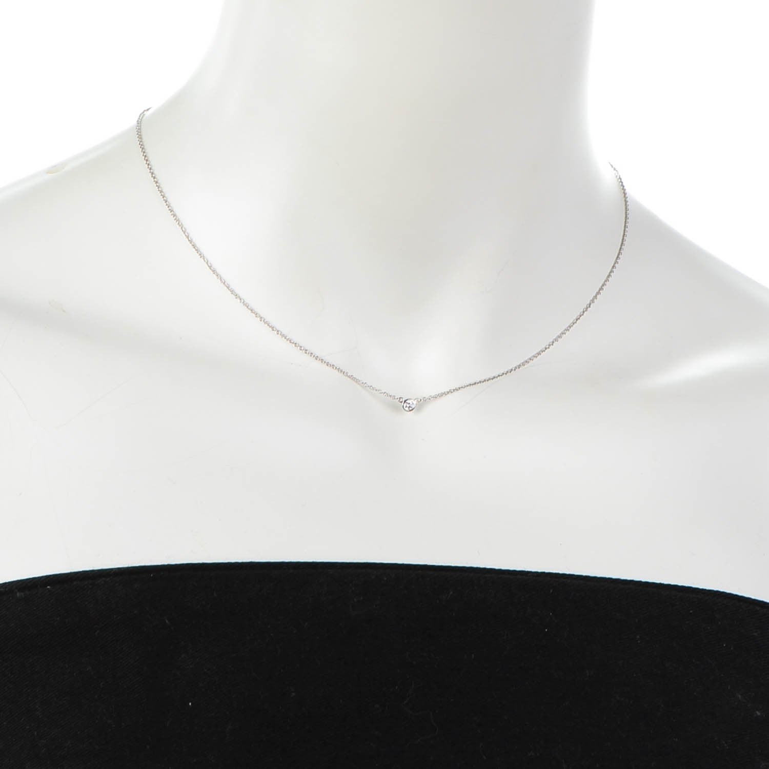 Tiffany Sterling Silver Diamond .07ct Elsa Peretti Diamonds by the Yard Pendant Necklace 2 of 8