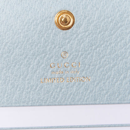 Gucci Canvas Flora Card Case Wallet Blue 7 of 9