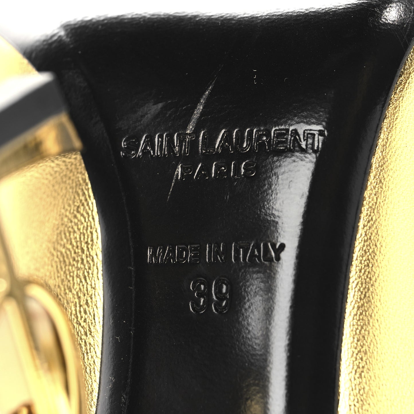 Metallic Calfskin Opyum 100 Pumps 39 Gold