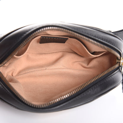 Gucci Calfskin Matelasse GG Marmont Belt Bag 85 34 Black 5 of 9