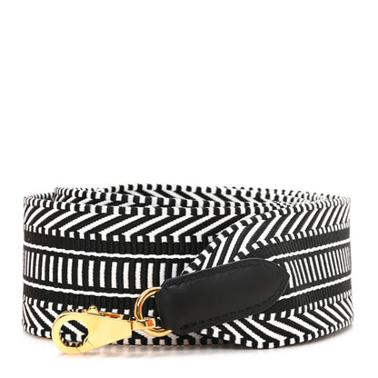 Hermes Toile Swift 50mm Sangle Cavale Shoulder Strap Black Ecru 1 of 4