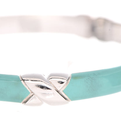 Tiffany Enamel Sterling Silver Signature X Bangle Turquoise 4 of 4