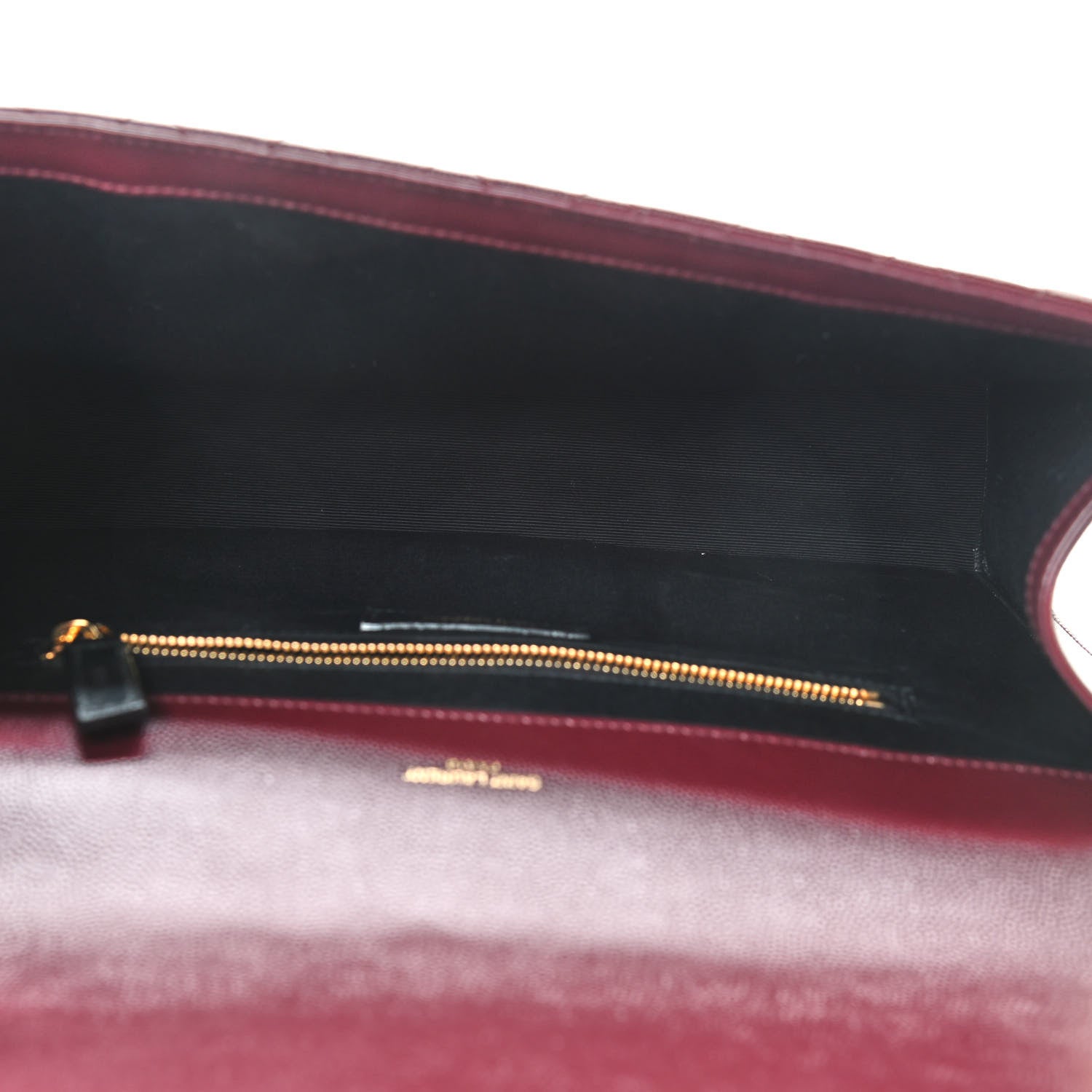 Saint Laurent Grain De Poudre Mixed Matelasse Large Triquilt Monogram Satchel Rouge Legion 5 of 7