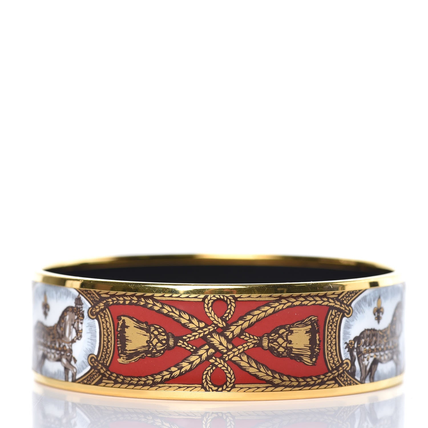 Hermes Enamel Printed Wide Grand Apparat Bracelet 70 3 of 5