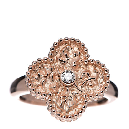 Van Cleef & Arpels 18K Rose Gold Diamond Vintage Alhambra Ring 50 5.5 1 of 7