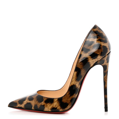 Christian Louboutin Patent Leopardino So Kate 120 Pumps 35 Brown 1 of 12