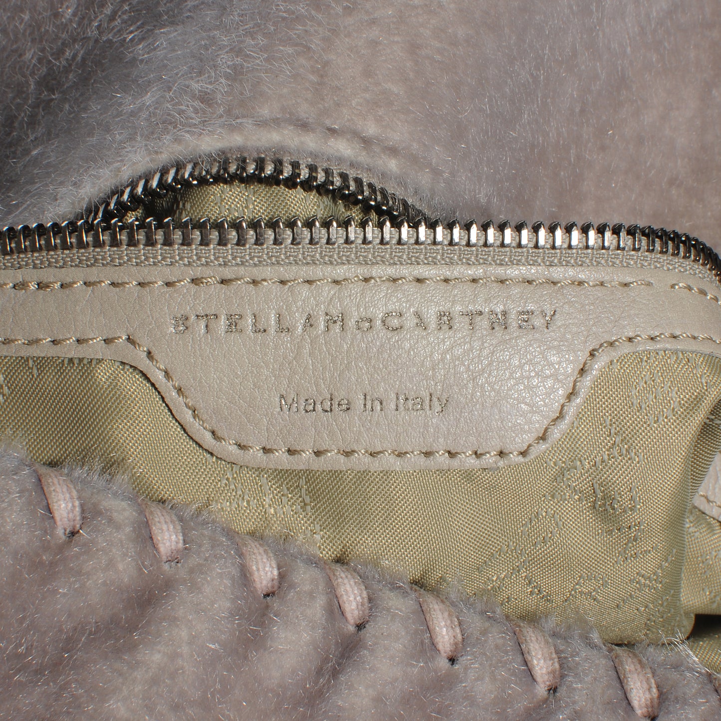 Faux Pony Hair Big Chain Falabella Grey