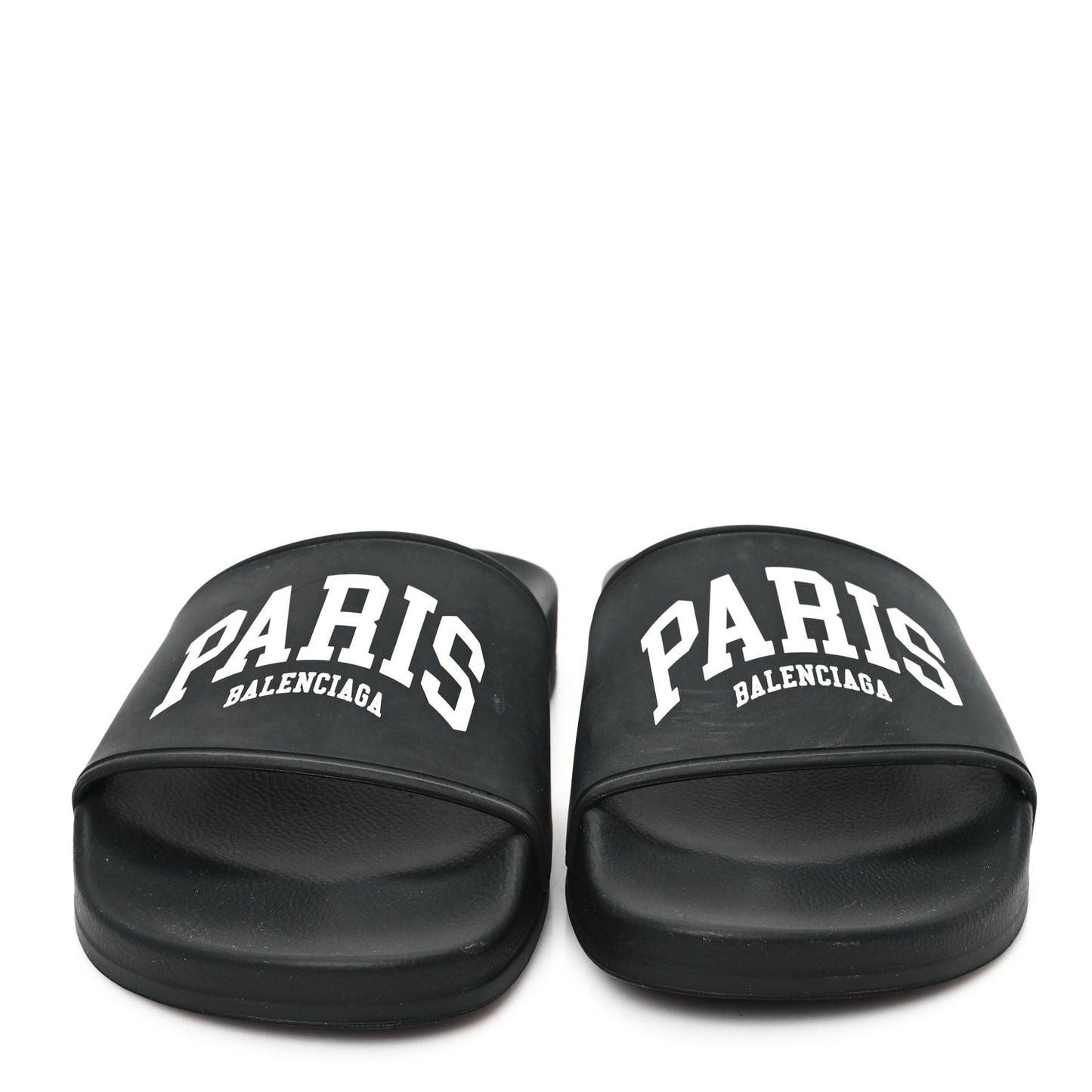 Rubber Paris Logo Womens Slide Sandals 35 Black