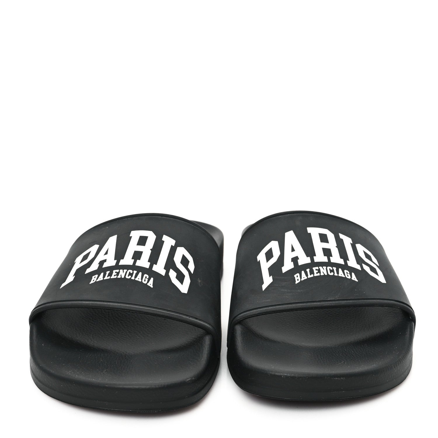 Balenciaga Rubber Paris Logo Womens Slide Sandals 35 Black 3 of 9