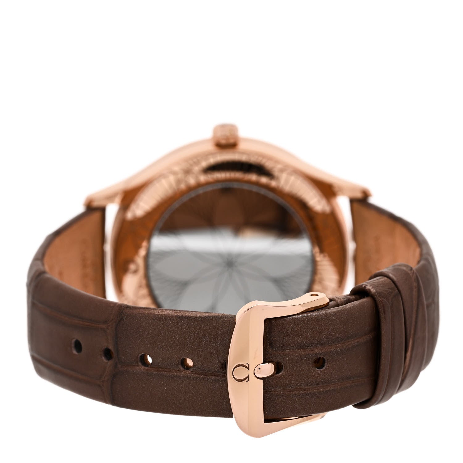 Omega 18K Sedna Gold Alligator Diamond Bezel 36mm De Ville Tr&eacute;sor Quartz Watch Brown 428.58.36.60.13.001 3 of 5