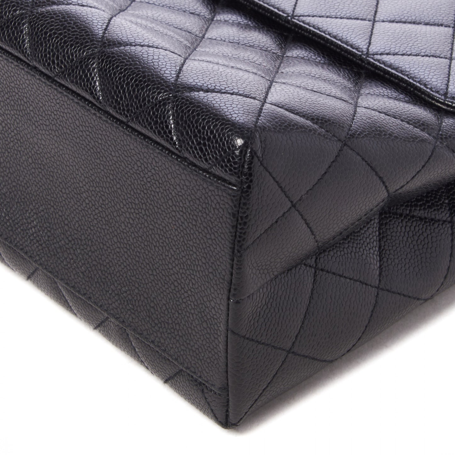 Caviar Quilted Jumbo Kelly Flap Black
