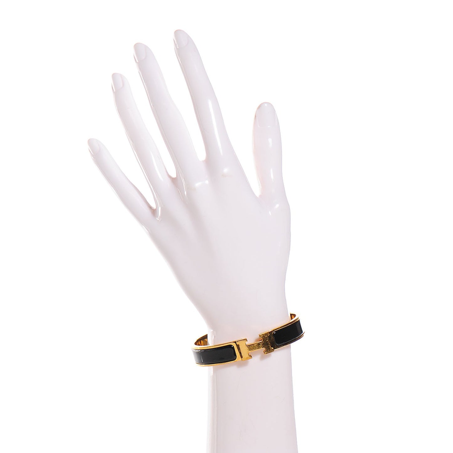 Enamel Narrow Clic Clac H Bracelet GM Black