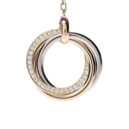 Cartier 18K Pink Yellow White Gold Diamond Trinity Lariat Necklace 7 of 7