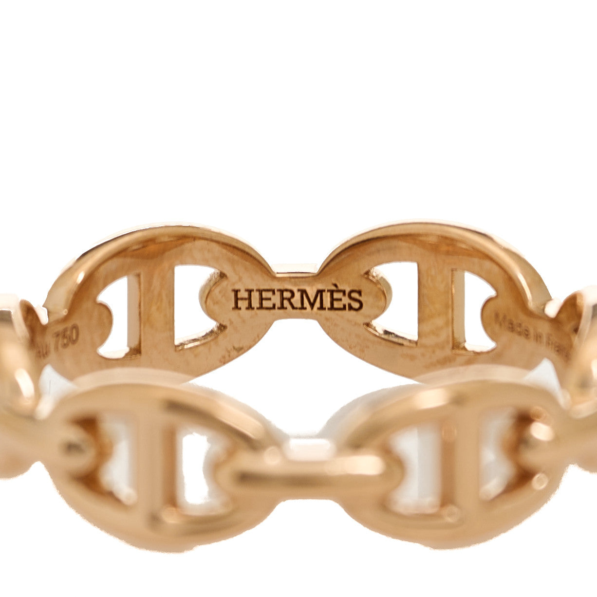 Hermes 18K Rose Gold PM Chaine d'Ancre Enchainee Ring 58 8.25 7 of 8
