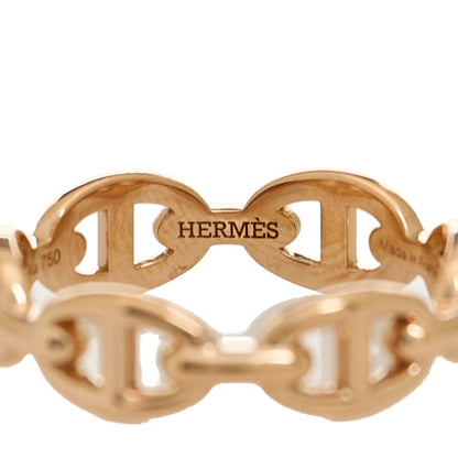 Hermes 18K Rose Gold PM Chaine d'Ancre Enchainee Ring 58 8.25 7 of 8