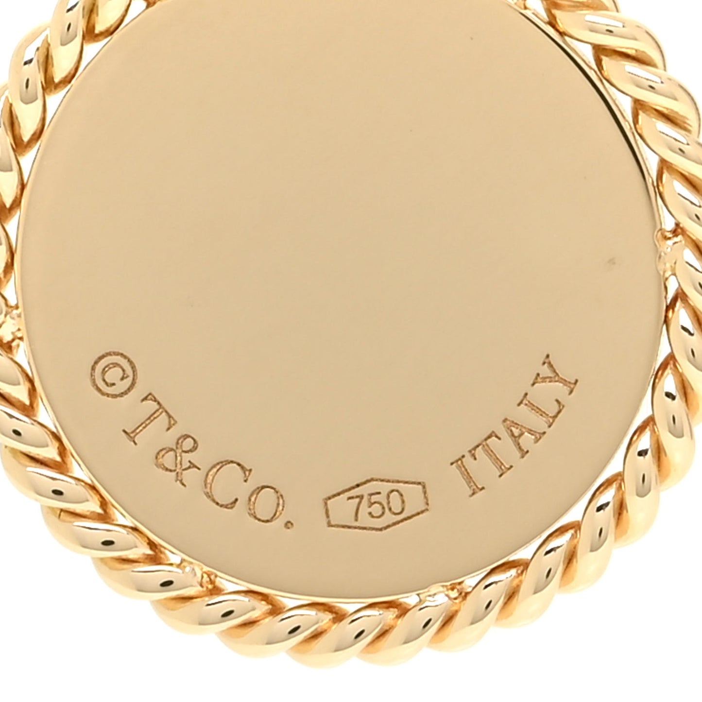 18K Yellow Gold Twist Round Charm