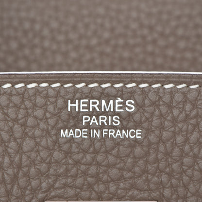 Hermes Taurillon Clemence Birkin 35 Etoupe 16 of 29
