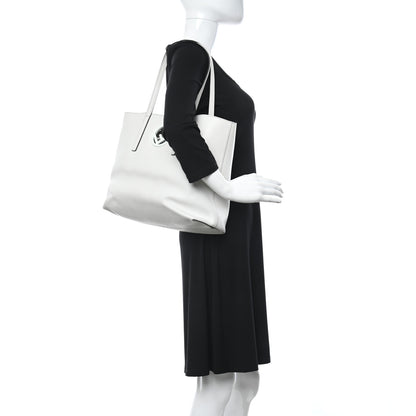 Fendi Vitello Vienna Enamel F is Fendi Shopping Tote White Taupe 2 of 15