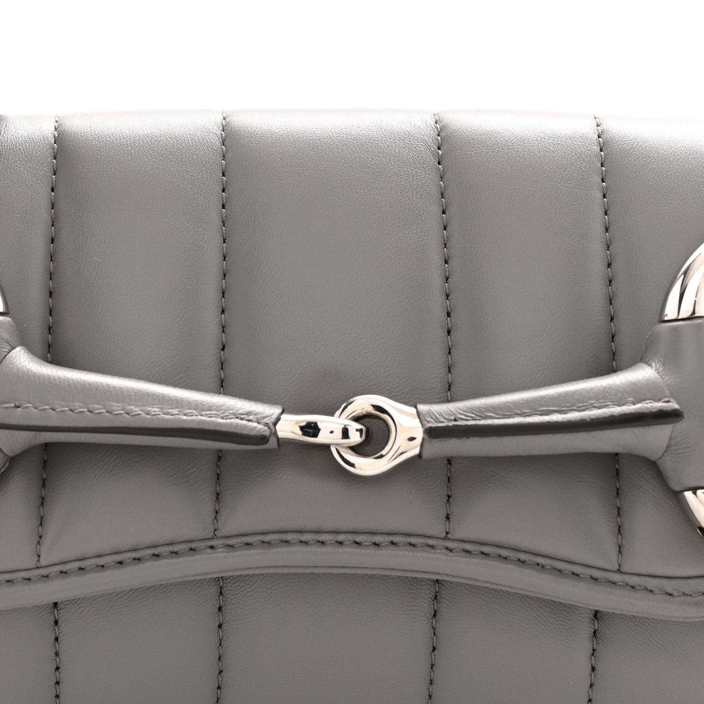 Nappa Vertical Matelasse Small Maxi Horsebit Chain Shoulder Bag Gray