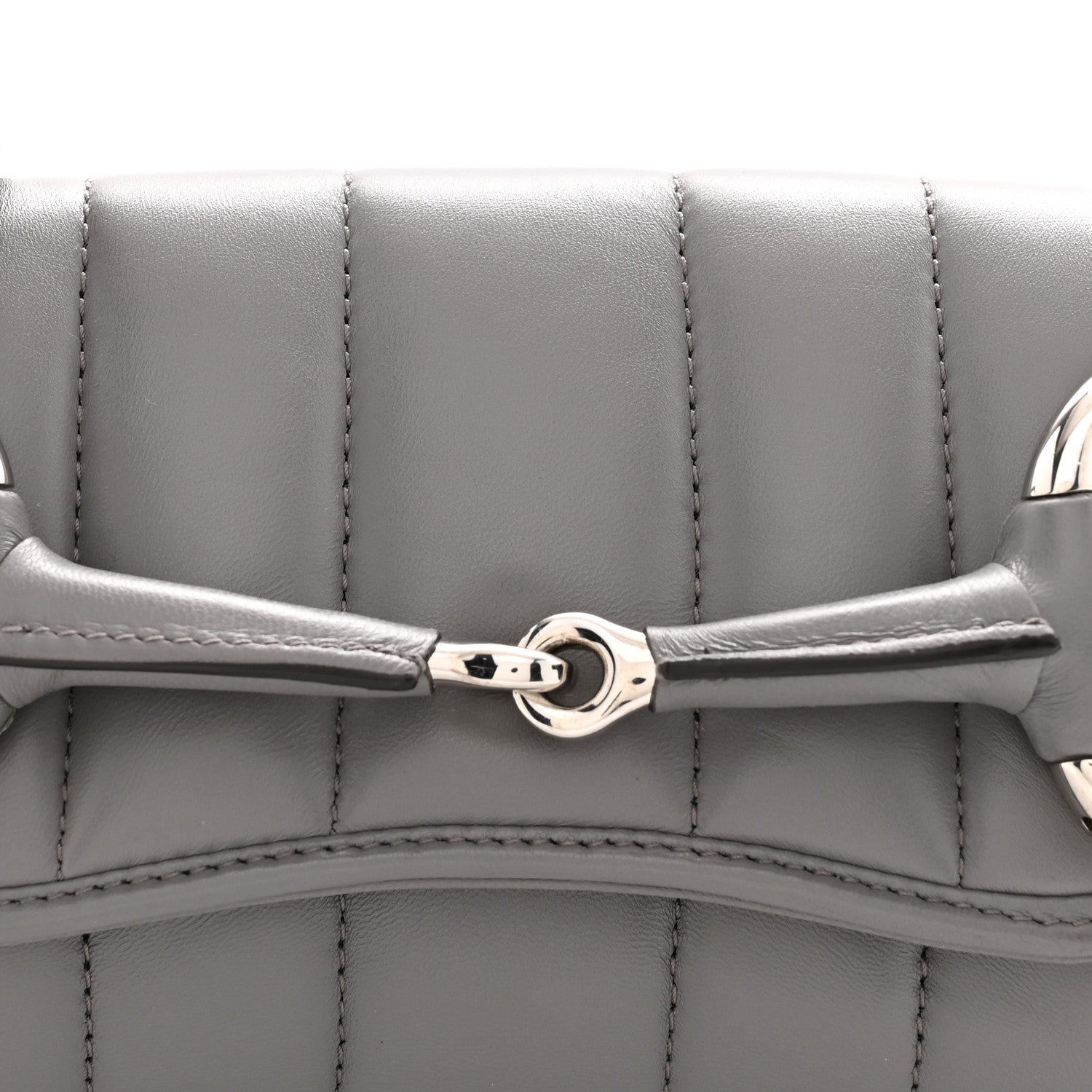 Gucci Nappa Vertical Matelasse Small Maxi Horsebit Chain Shoulder Bag Gray 8 of 10