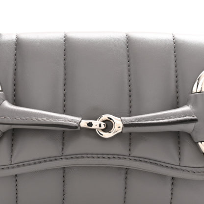 Gucci Nappa Vertical Matelasse Small Maxi Horsebit Chain Shoulder Bag Gray 8 of 10