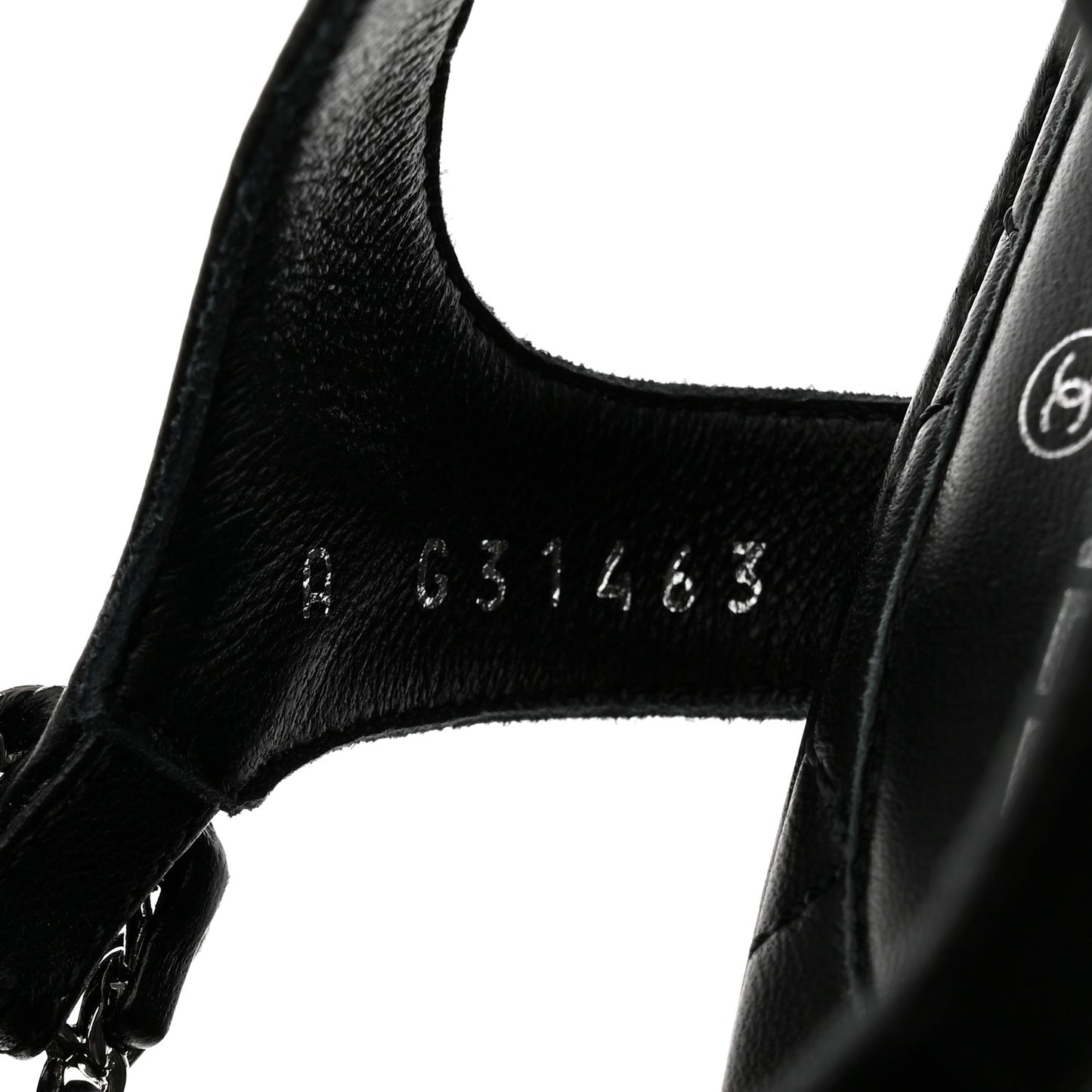 Lambskin Chain CC Thong Sandals 35.5 Black