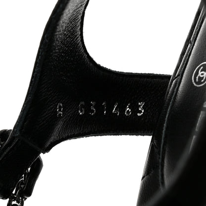 Chanel Lambskin Chain CC Thong Sandals 35.5 Black 7 of 11
