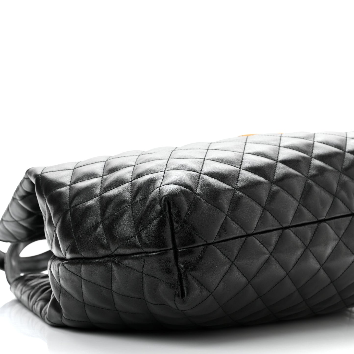 Lambskin Quilted Maxi Icare Shopping Tote Black