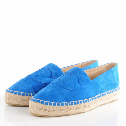 Chanel Suede Lambskin CC Espadrilles 38 Blue 6 of 18
