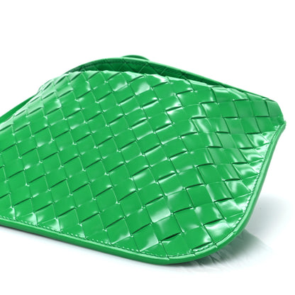 Bottega Veneta Brushed Calfskin Intrecciato Cradle Fold Over Shoulder Bag Parakeet 13 of 13