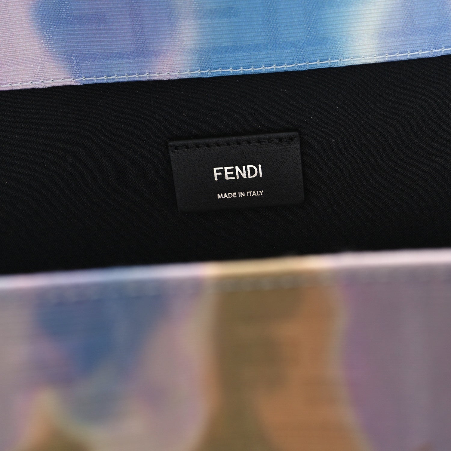 Fendi Fabric Jacquard FF Tie Dye Sunset Large Shopping Tote  Light Blue Black 6 of 11
