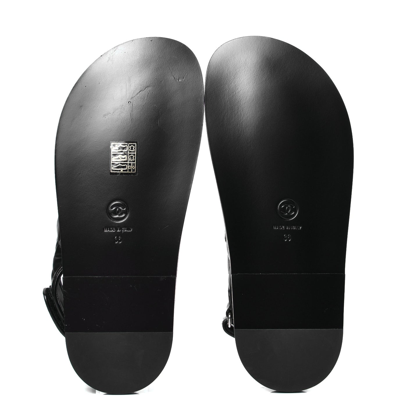 Lambskin Velcro Dad Sandals 36 Black