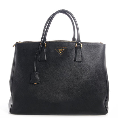 Prada Saffiano Lux Large Double Zip Tote Nero Black 1 of 10