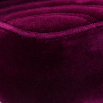 Gucci Velvet Matelasse Mini GG Marmont Shoulder Bag Fuchsia Violet Cyclamen 9 of 12