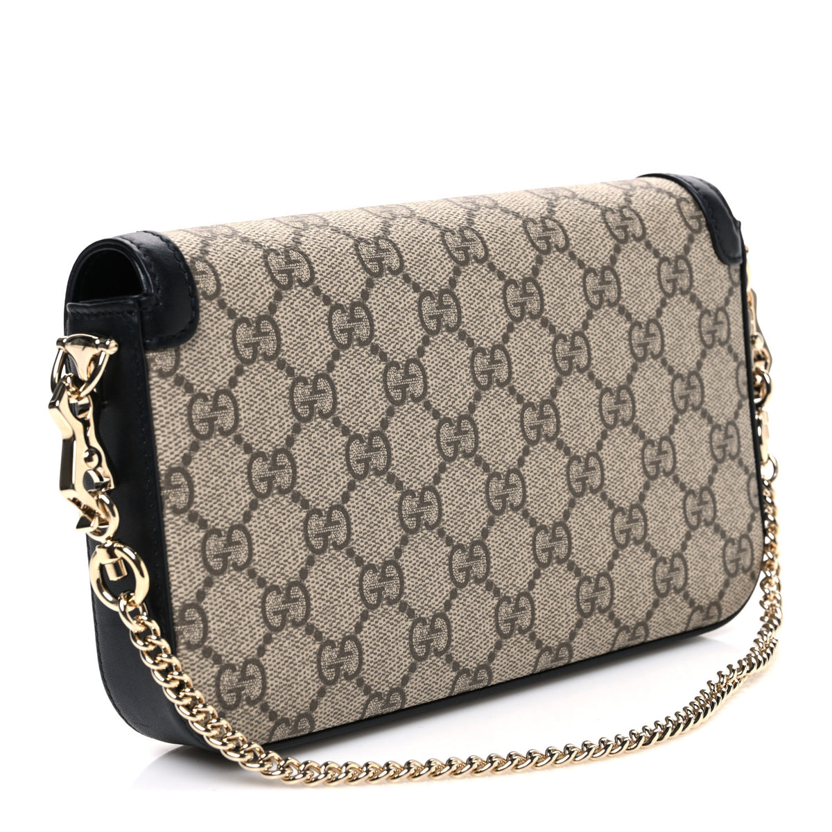 Gucci GG Supreme Monogram Azalea Calfskin Horsebit 1955 Mini Bag Beige Black 4 of 11