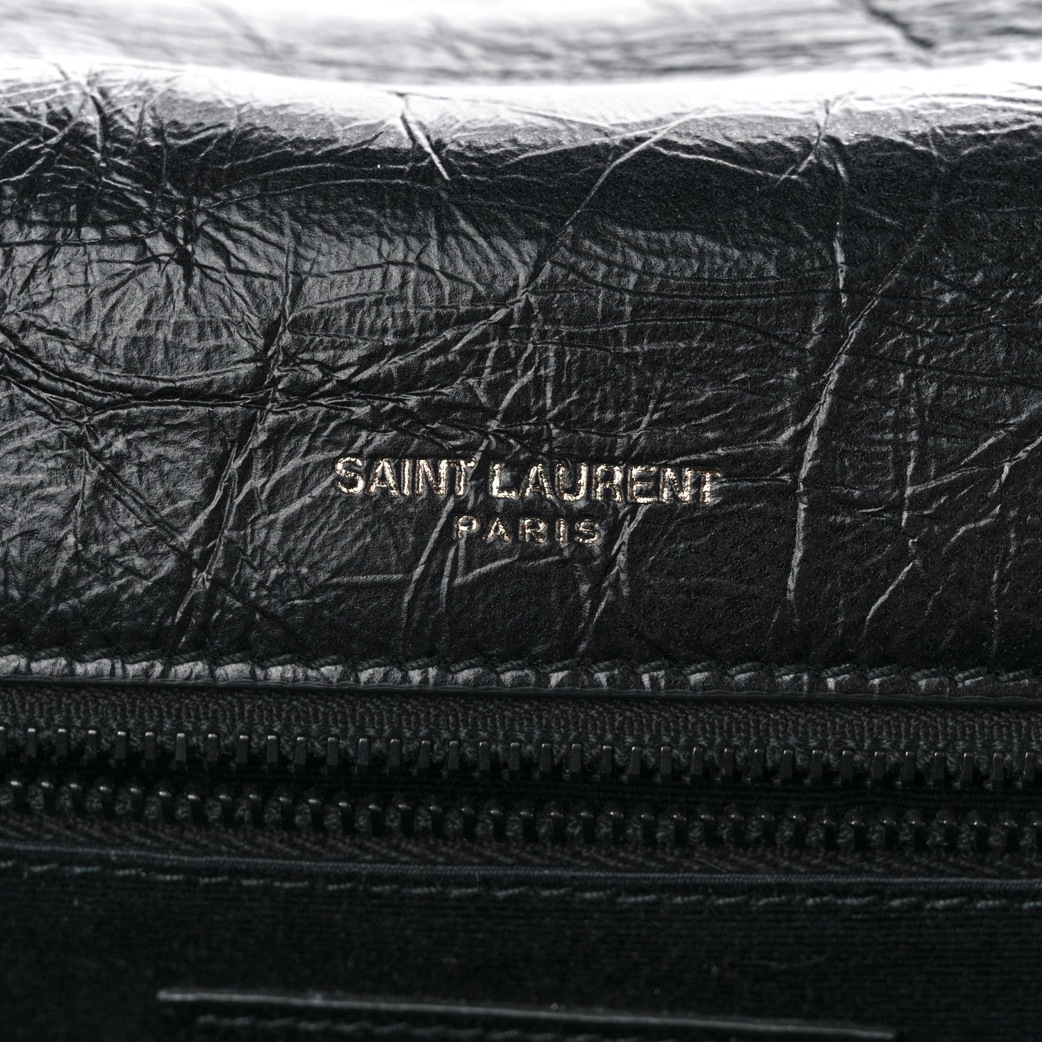Saint Laurent Crinkled Calfskin Matelasse Monogram Medium Niki Chain Satchel Black 6 of 10