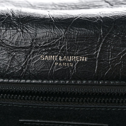 Saint Laurent Crinkled Calfskin Matelasse Monogram Medium Niki Chain Satchel Black 6 of 10
