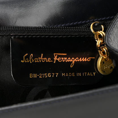 Salvatore Ferragamo Calfskin Vera Bow Mini Top Handle Crossbody Bag Navy 6 of 13