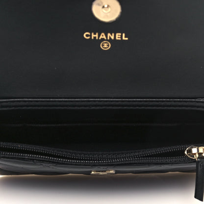 Chanel Calfskin Quilted Maxi Pearls Clutch With Chain Black 4 of 14