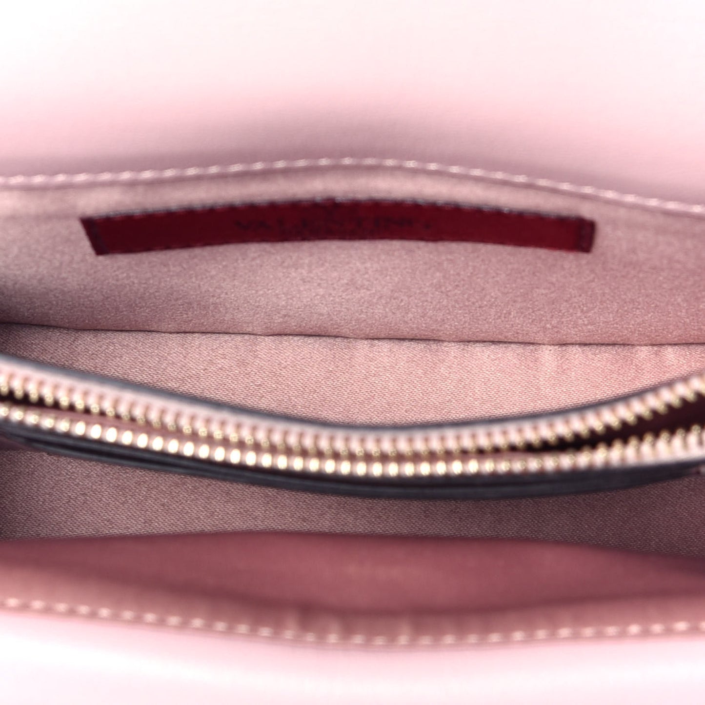 Calfskin Rockstud Wallet on Chain Water Rose
