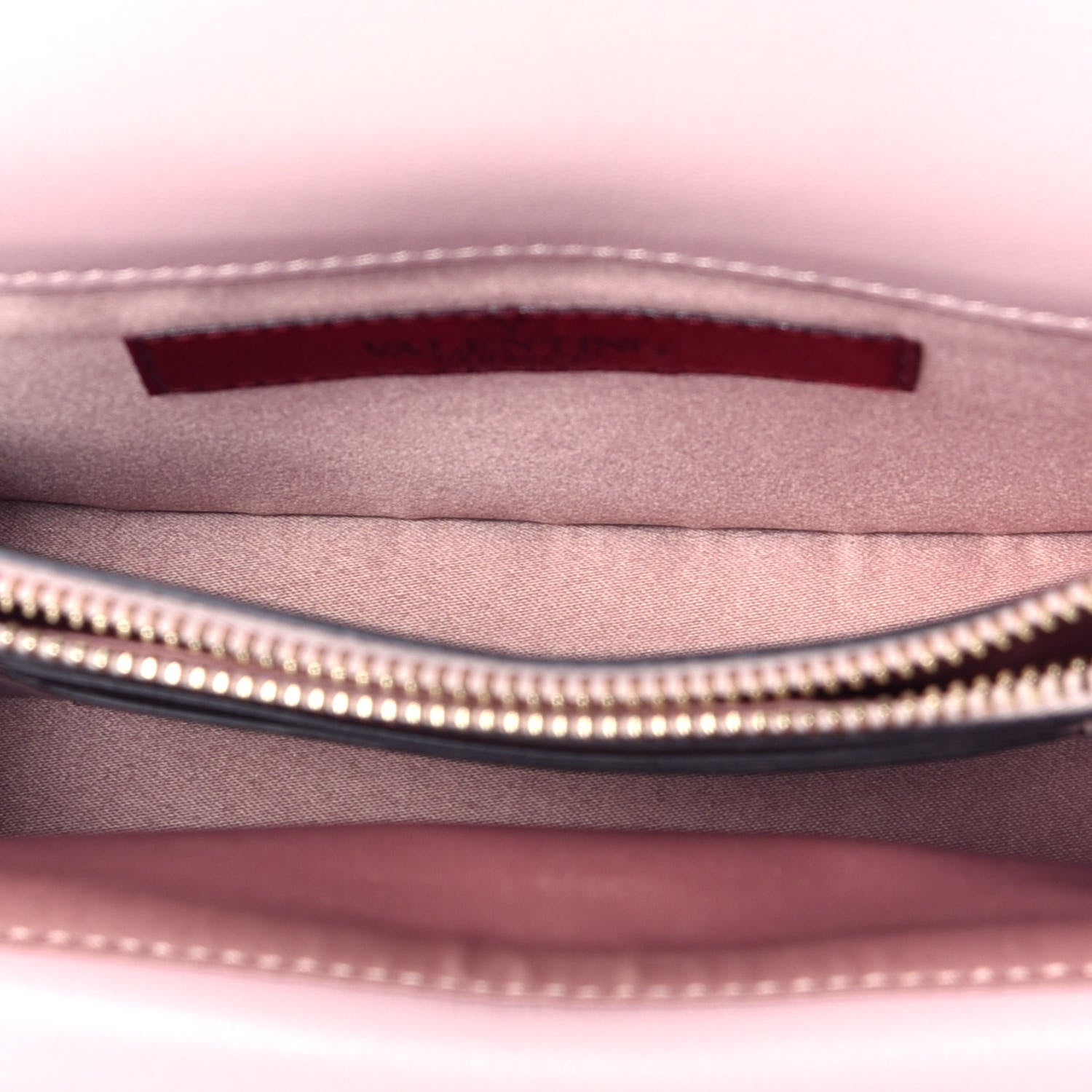 Valentino Garavani Calfskin Rockstud Wallet on Chain Water Rose 5 of 9
