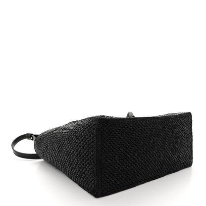 Loewe Raffia Medium Paula's Ibiza Logo Tote Black White 4 of 10