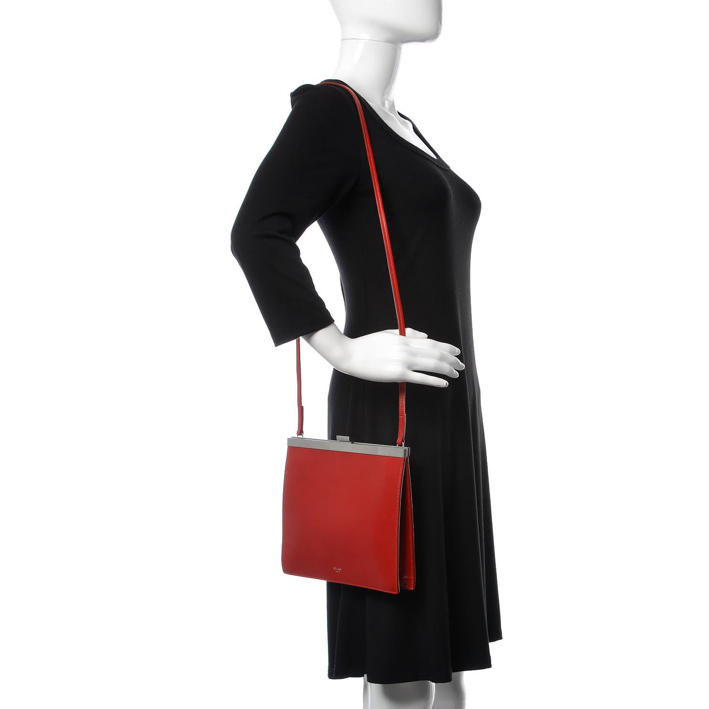 Smooth Calfskin Mini Clasp Bag Pop Red