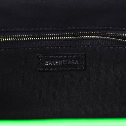 Balenciaga Grained Calfskin Logo Cloud Clutch XS Fluo Green 9 of 10