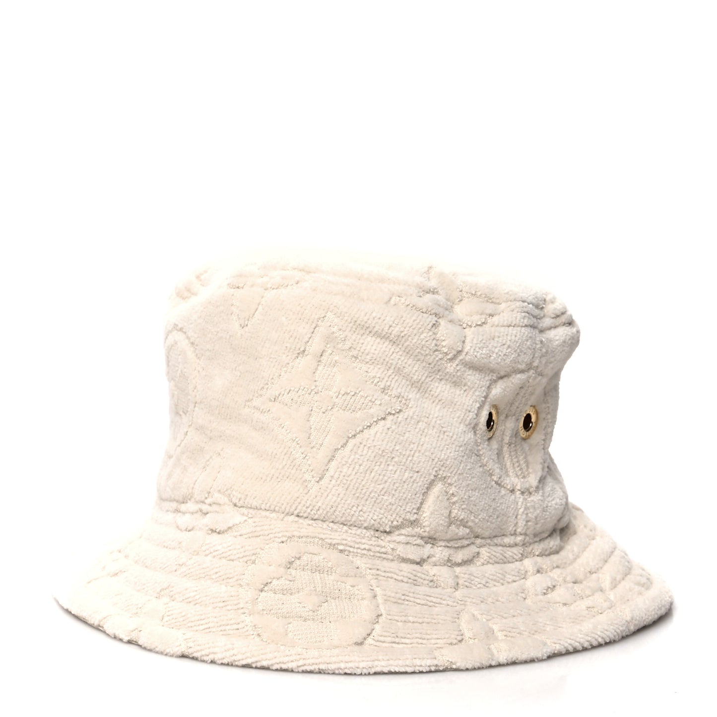 Cotton Jacquard Monogram LVacation Reversible Hat M White