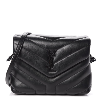 Saint Laurent Calfskin Y Quilted Monogram Toy Loulou Crossbody Bag Black 1 of 10