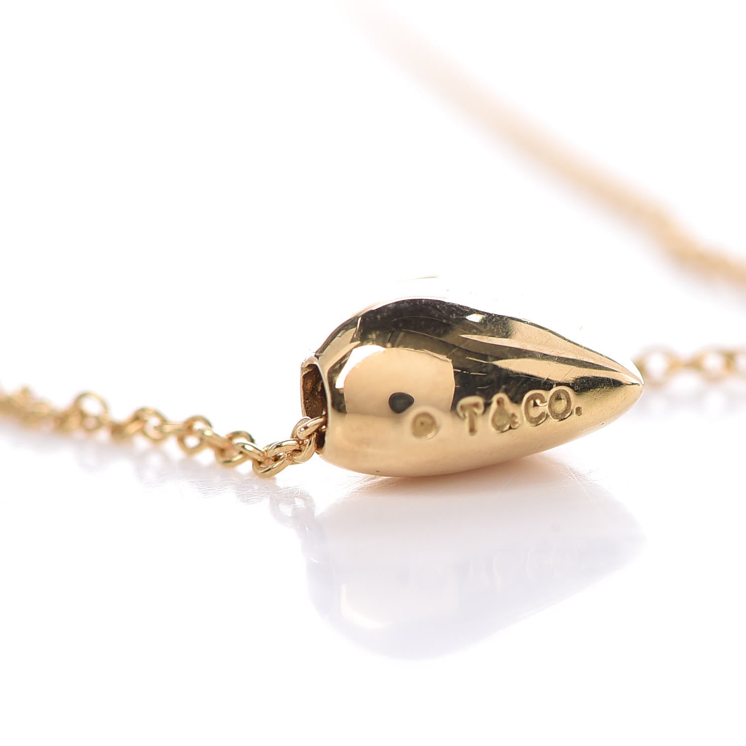 Tiffany 18K Yellow Gold Small Puff Heart Pendant Necklace 7 of 7
