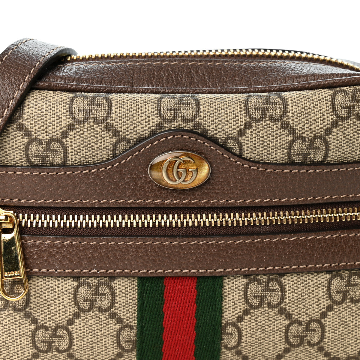 GG Supreme Monogram Web Mini Ophidia Shoulder Bag Brown