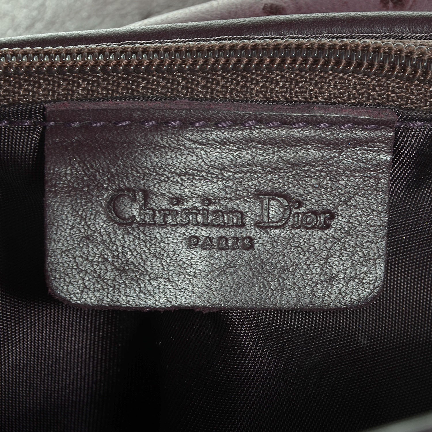 Christian Dior Ostrich Saddle Bag Purple 9 of 10